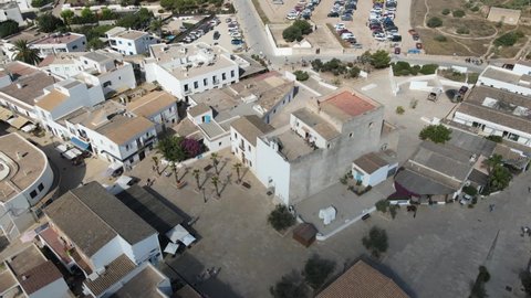 Formentera: the church and the heart of the Sant Francesc Xavier locality.