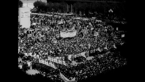 CIRCA 1949 - A celebration of Argentina's new constitution is held in Buenos Aires.