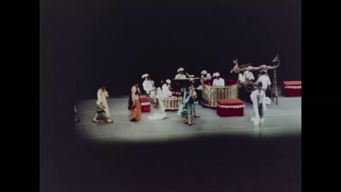 CIRCA 1975 - The Burmese National Theatre dancers perform in California.