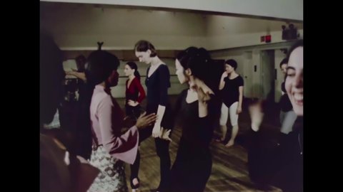 CIRCA 1975 - Burmese National Theatre dancers teach students at the Martha Graham School of Contemporary Dance.