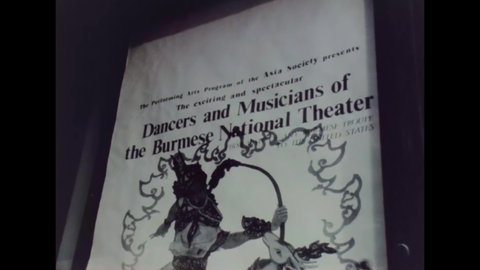 CIRCA 1975 - New Yorkers buy tickets to see the Burmese National Theatre dancers perform at Carnegie Hall, and share their opinions about the show.
