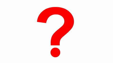 Animated red symbol of question mark. Looped video. Vector illustration isolated on a white background.
