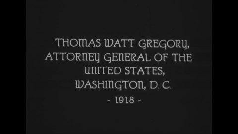 CIRCA 1918 - Attorney General Thomas Watt Gregory works at the Justice Department in Washington DC.