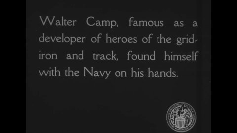 CIRCA 1918 - Military officer Walter Camp demonstrates calisthenics.