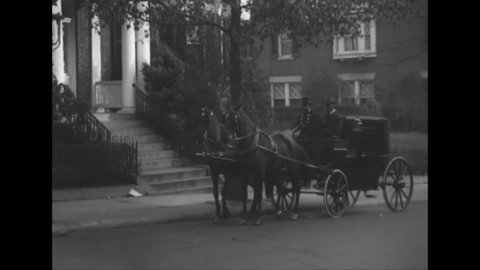 CIRCA 1918 - Secretary Daniels gets around Washington DC in a horse-drawn carriage.