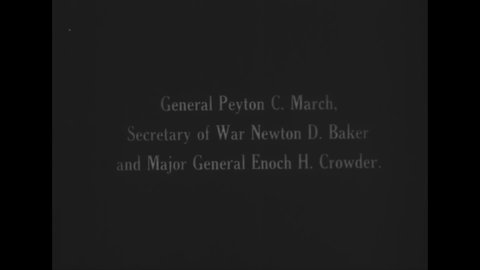 CIRCA 1918 - Secretary Baker meets with Generals March and Crowder and the rest of the War Council at the State, War and Navy Building.