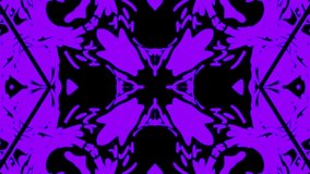 Abstract purple geometric seamless pattern background. Abstract Stripes Kaleidoscope Loop. Fast Psychedelic Colorful Kaleidoscope VJ background. 
