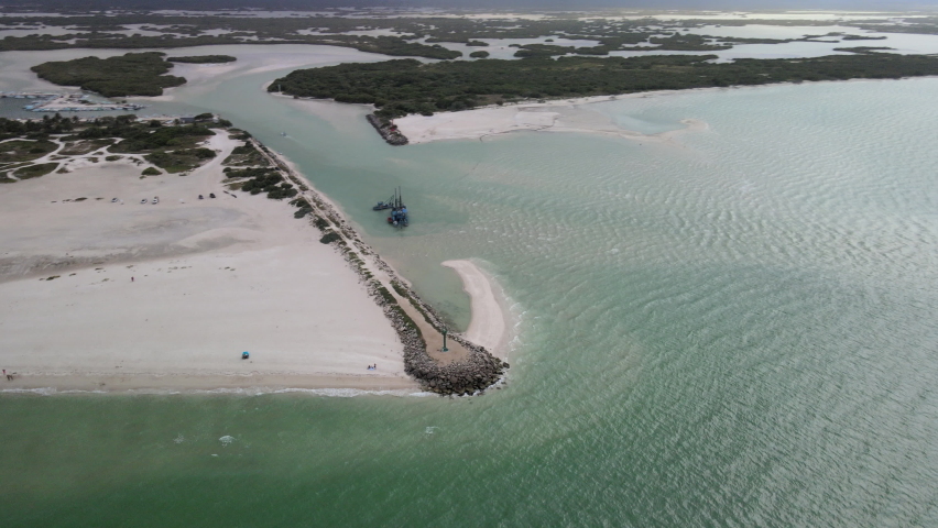 View of abrigo port in yucatan and research zone