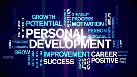 4k Personal Development Animated Tag Word Stock Footage Video (100% ...