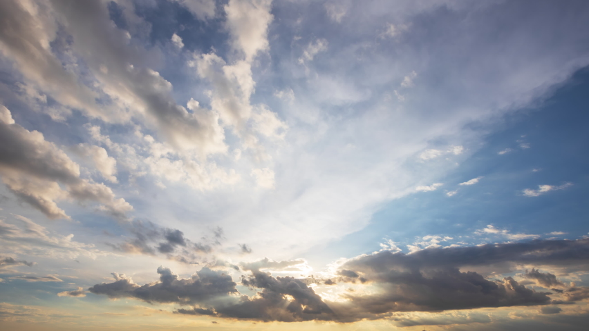 Sunset time lapse, nature background sun, sky and cloud, sky only