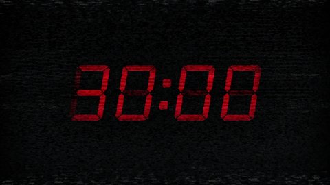 30 Second Countdown On Faulty Static Screen 4K