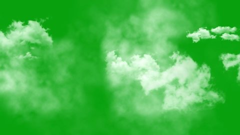 Moving clouds with fog effect on green screen