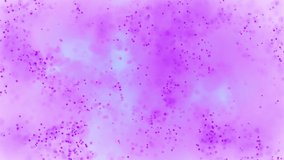 pink particles move and dissolve against a blue background. abstract animated