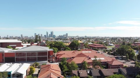Australia - Perth, Western Australia. City and Suburb Drone Shot.