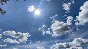 Beautiful time-lapse video sky, clouds, sun with fair lighting. 