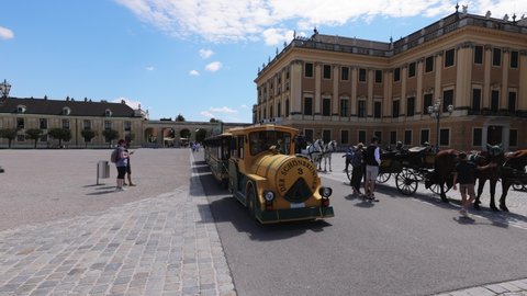 Palace Schonbrunn in the city of Vienna - VIENNA, AUSTRIA - AUGUST 1, 2021