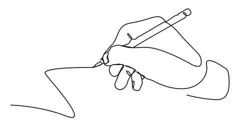 continuous line drawing of hand drawing line with pen
