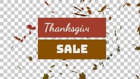 Animation of thanksgiving sale text over autumn leaves falling. global online sales, shipping and shopping concept digitally generated video. - Powered by Shutterstock - Get 15% off with code: PIKWIZARD15