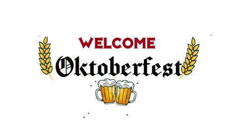 Welcome Oktoberfest with confetti ribbon for promotion your event