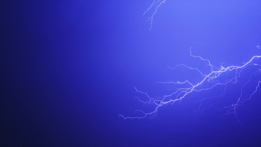 the thunderstorm with lightning in the night sky slow motion