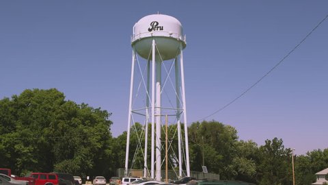 Static shot of water tower in Nemaha County, Nebraska.