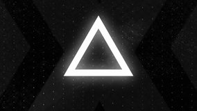 Animation of flashing grey and white triangle over white dots on black background. nature and energy, abstract digital interface background concept digitally generated vide - Powered by Shutterstock - Get 15% off with code: PIKWIZARD15