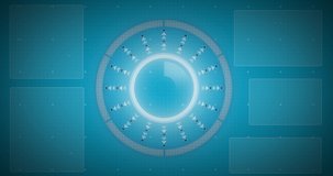 Animation of data processing on screens and scope scanning. data processing and digital interface concept digitally generated video. - Powered by Shutterstock - Get 15% off with code: PIKWIZARD15