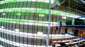 Animation of data processing over empty warehouse. global shipping, delivery and connections concept digitally generated video. - Powered by Shutterstock - Get 15% off with code: PIKWIZARD15