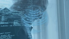 Animation of data processing and globe over man using smartphone. global data processing, technology and connections concept digitally generated video. - Powered by Shutterstock - Get 15% off with code: PIKWIZARD15