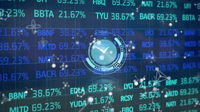 Animation of digital interface and data processing over clock. global social media, digital interface, technology and connections concept digitally generated video. - Powered by Shutterstock - Get 15% off with code: PIKWIZARD15