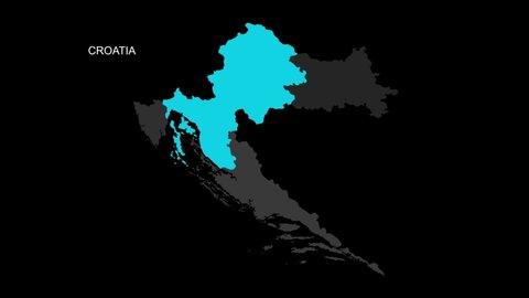 A stylized rendering of the Croatia map conveying the modern digital age and its emphasis on global connectivity among people