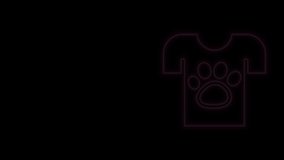 Glowing neon line Animal volunteer icon isolated on black background. Animal care concept. 4K Video motion graphic animation.