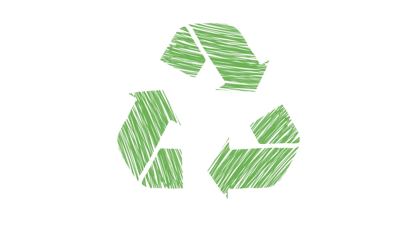 Animated universal green recycling symbol isolated on white background | Shutterstock HD Video #1078244492