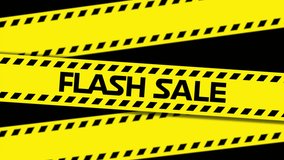 Animation of flash sale text on yellow hazard tape, with green smoke explosion on black background. retail trade, communication and online shopping interface concept digitally generated video. - Powered by Shutterstock - Get 15% off with code: PIKWIZARD15