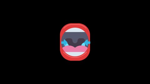 Diphtheria Flat Animated Icon, Isolated on Transparent Background. 4K Ultra HD Apple ProRes 4444, Loop Motion Graphic Animation.
