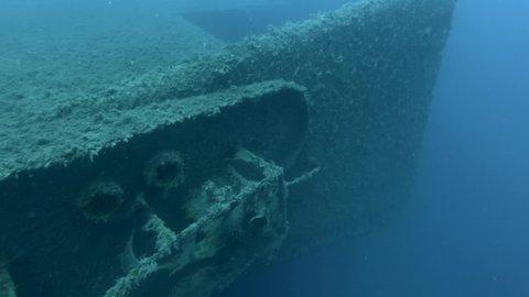 Shipwreck Swedish ferry MS Zenobia. Wreck diving. Mediterranean sea, Cyprus
