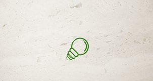 Animation of globe light bulb on white background. global conservation and green awareness concept digitally generated video.