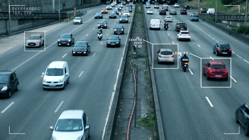 Video surveillance on the motorway, License Plate Reading Camera. 4k video | Shutterstock HD Video #1078293776