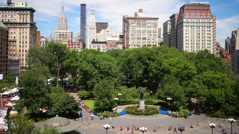 new york city union square high panorama 4k timelapse