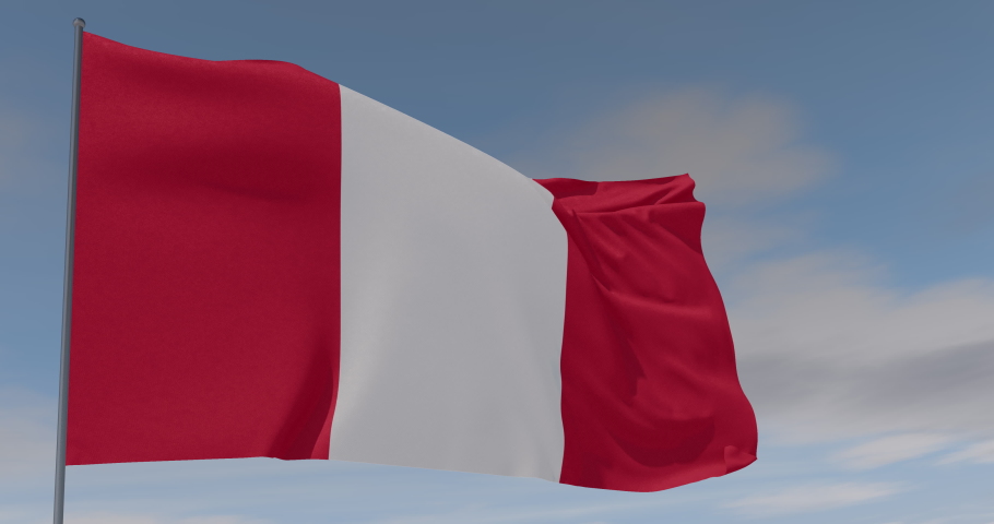 flag Peru patriotism national freedom, seamless loop, alpha matter