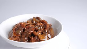 Boiled ark shell soy sauce, close up video clip