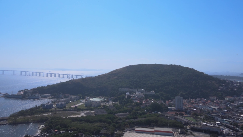 Aerial image of the the central region of the city of Niterói in the state of Rio de Janeiro.