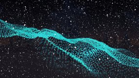 Animation of snow falling over glowing green mesh background. christmas, winter and celebration concept digitally generated video. - Powered by Shutterstock - Get 15% off with code: PIKWIZARD15