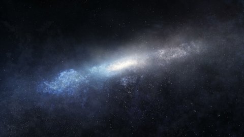 Seamlessly loopable animation of the flight towards the center of the spiral galaxy