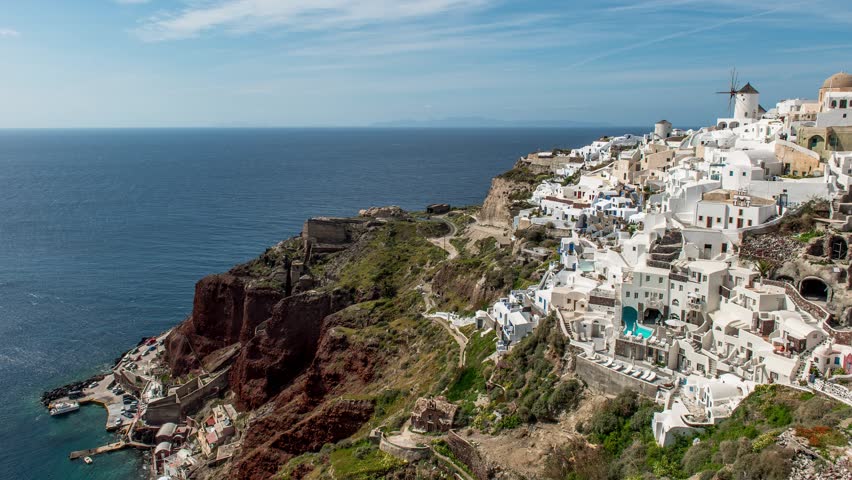 The village of Oia on the island of Santorini in Greece