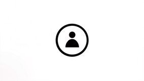 Create account screen icon with glitch art effect. Retro futurism 80s 90s dynamic wave style. Video signal damage with tv noise and old screen interference. Loop 4k - Powered by Shutterstock - Get 15% off with code: PIKWIZARD15