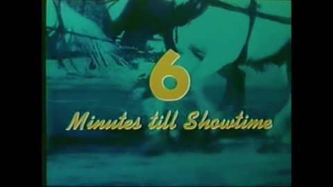 CIRCA 1960s - An intermission bumper at a drive-in tells patrons they have six minutes of intermission left.