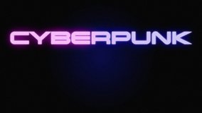 Neon glow cyberpunk word for technology background  - Powered by Shutterstock - Get 15% off with code: PIKWIZARD15