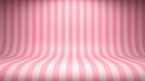 Striped candy pink studio background. Seamless loop. 3d rendering