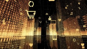 4k Big Data Digital City,Flying Through the Digital binary code urban with Numbers and Grids.,virtual internet concept.seamless loop.  - Powered by Shutterstock - Get 15% off with code: PIKWIZARD15